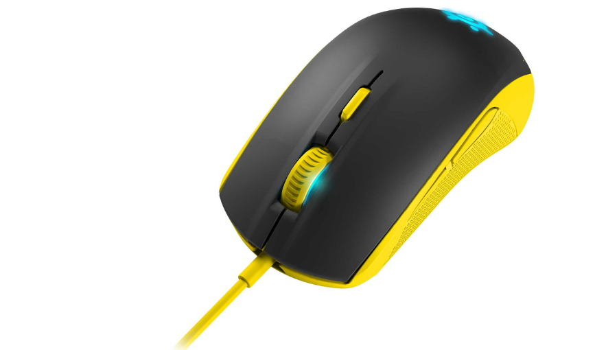 souris steelseries rival 100 jaune