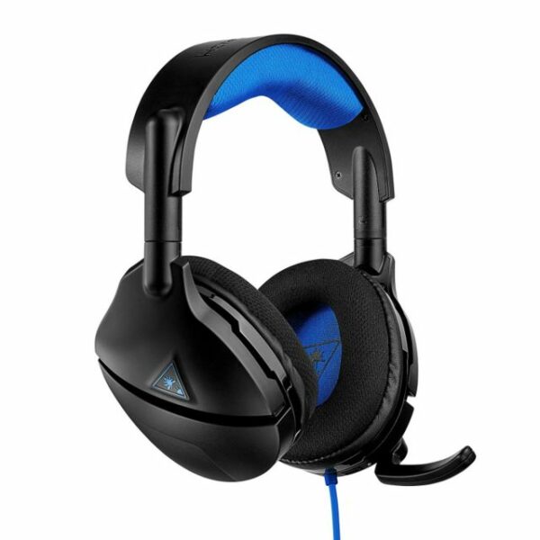 il y a un Micro casque Gamer turtle beach stealth 300 de couleur noir et bleu compatible avec tout les appareil jack 3,5 mn comme la PS4, PS5, Xbox et Nintendo switch